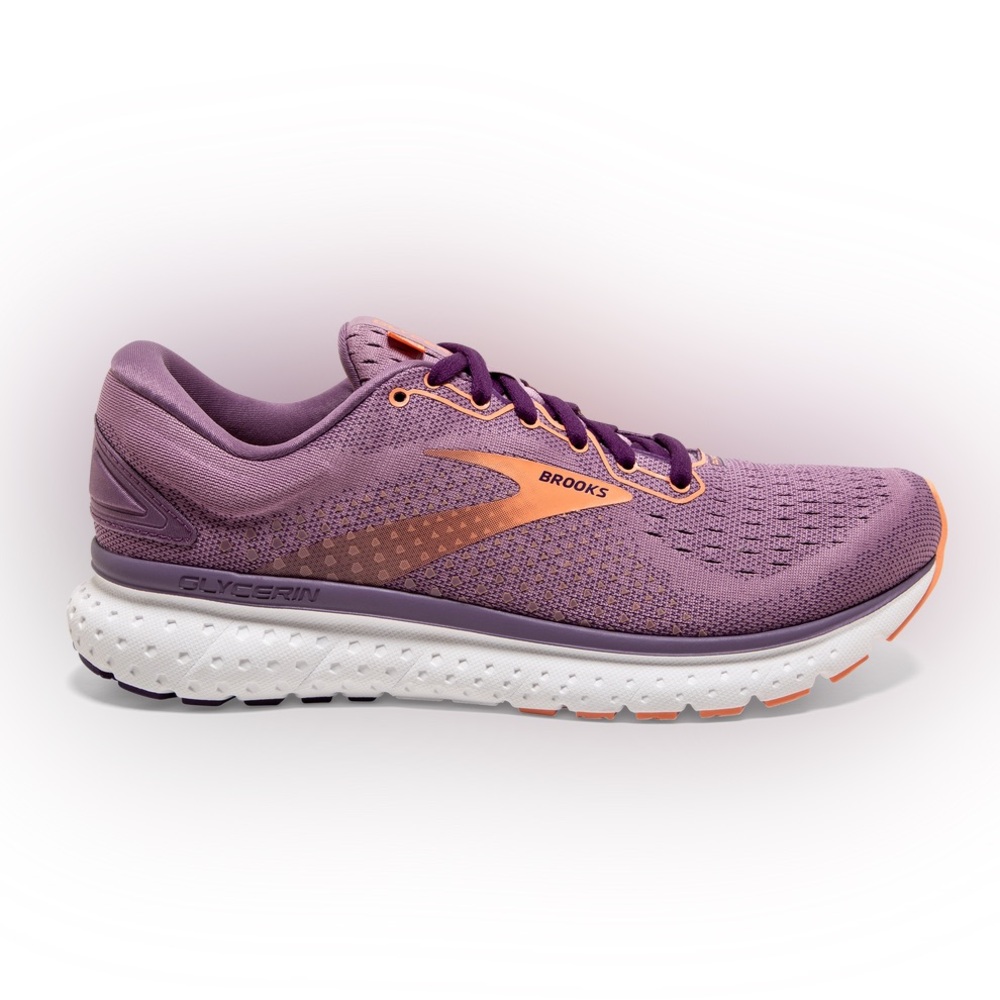 Brooks Glycerin 18 Women's Running Shoes Pastel Purple Cantaloupe Sneakers